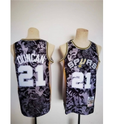 Men San Antonio Spurs 21 Tim Duncan 1998 99 Black Lunar New Year Tiger CNY 4 0 Throwback Stitched Jersey Men San Antonio Spurs 21 Tim Duncan 1998 99 Black Lunar New Year Tiger CNY 4 0 Throwback Stitched Jersey