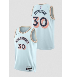 Men San Antonio Spurs 30 Julian Champagnie Light Blue 2024 25 City Edition Stitched Basketball Jersey Men San Antonio Spurs 30 Julian Champagnie Light Blue 2024 25 City Edition Stitched Basketball Jersey