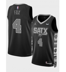 Men San Antonio Spurs 4 De 27Aaron Fox Black 2025 Statement Edition Stitched Basketball Jersey Men San Antonio Spurs 4 De 27Aaron Fox Black 2025 Statement Edition Stitched Basketball Jersey