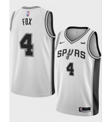 Men San Antonio Spurs 4 De 27Aaron Fox White 2025 Association Edition Stitched Basketball Jersey Men San Antonio Spurs 4 De 27Aaron Fox White 2025 Association Edition Stitched Basketball Jersey