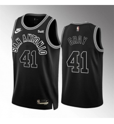 Men San Antonio Spurs 41 Raiquan Gray 2022 23 Black Classic Edition Stitched Basketball Jersey Men San Antonio Spurs 41 Raiquan Gray 2022 23 Black Classic Edition Stitched Basketball Jersey