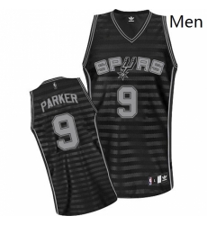 Mens Adidas San Antonio Spurs 9 Tony Parker Authentic BlackGrey Groove NBA Jersey Mens Adidas San Antonio Spurs 9 Tony Parker Authentic BlackGrey Groove NBA Jersey