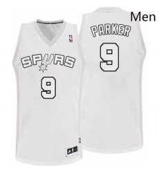 Mens Adidas San Antonio Spurs 9 Tony Parker Authentic White Winter On Court NBA Jersey Mens Adidas San Antonio Spurs 9 Tony Parker Authentic White Winter On Court NBA Jersey