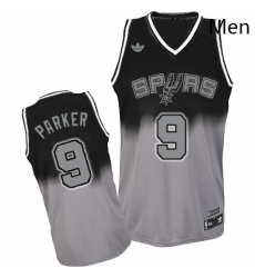 Mens Adidas San Antonio Spurs 9 Tony Parker Swingman BlackGrey Fadeaway Fashion NBA Jersey Mens Adidas San Antonio Spurs 9 Tony Parker Swingman BlackGrey Fadeaway Fashion NBA Jersey