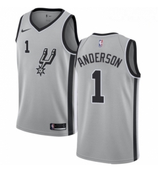 Mens Nike San Antonio Spurs 1 Kyle Anderson Swingman Silver Alternate NBA Jersey Statement Edition Mens Nike San Antonio Spurs 1 Kyle Anderson Swingman Silver Alternate NBA Jersey Statement Edition