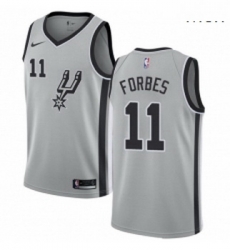 Mens Nike San Antonio Spurs 11 Bryn Forbes Swingman Silver NBA Jersey Statement Edition Mens Nike San Antonio Spurs 11 Bryn Forbes Swingman Silver NBA Jersey Statement Edition