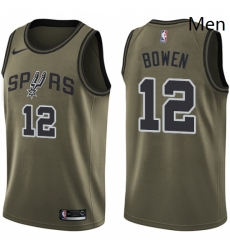 Mens Nike San Antonio Spurs 12 Bruce Bowen Swingman Green Salute to Service NBA Jersey Mens Nike San Antonio Spurs 12 Bruce Bowen Swingman Green Salute to Service NBA Jersey