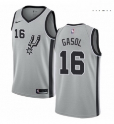 Mens Nike San Antonio Spurs 16 Pau Gasol Authentic Silver Alternate NBA Jersey Statement Edition Mens Nike San Antonio Spurs 16 Pau Gasol Authentic Silver Alternate NBA Jersey Statement Edition