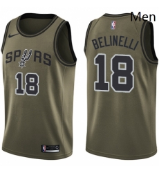 Mens Nike San Antonio Spurs 18 Marco Belinelli Swingman Green Salute to Service NBA Jersey Mens Nike San Antonio Spurs 18 Marco Belinelli Swingman Green Salute to Service NBA Jersey