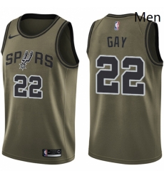 Mens Nike San Antonio Spurs 22 Rudy Gay Swingman Green Salute to Service NBA Jersey Mens Nike San Antonio Spurs 22 Rudy Gay Swingman Green Salute to Service NBA Jersey