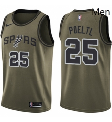 Mens Nike San Antonio Spurs 25 Jakob Poeltl Swingman Green Salute to Service NBA Jersey Mens Nike San Antonio Spurs 25 Jakob Poeltl Swingman Green Salute to Service NBA Jersey