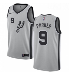 Mens Nike San Antonio Spurs 9 Tony Parker Authentic Silver Alternate NBA Jersey Statement Edition Mens Nike San Antonio Spurs 9 Tony Parker Authentic Silver Alternate NBA Jersey Statement Edition