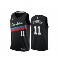 Men's San Antonio Spurs #11 Bryn Forbes Black City Edition Fiesta 2020-21 Stitched Basketball Jersey Men's San Antonio Spurs #11 Bryn Forbes Black City Edition Fiesta 2020-21 Stitched Basketball Jersey