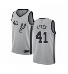 Mens San Antonio Spurs 41 Trey Lyles Authentic Silver Basketball Jersey Statement Edition Mens San Antonio Spurs 41 Trey Lyles Authentic Silver Basketball Jersey Statement Edition