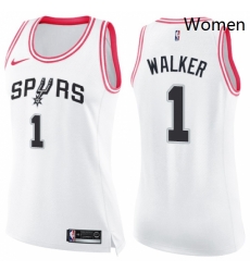Womens Nike San Antonio Spurs 1 Lonnie Walker Swingman White Pink Fashion NBA Jersey Womens Nike San Antonio Spurs 1 Lonnie Walker Swingman White Pink Fashion NBA Jersey