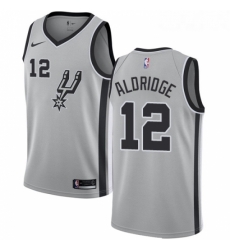 Womens Nike San Antonio Spurs 12 LaMarcus Aldridge Authentic Silver Alternate NBA Jersey Statement Edition Womens Nike San Antonio Spurs 12 LaMarcus Aldridge Authentic Silver Alternate NBA Jersey Statement Edition