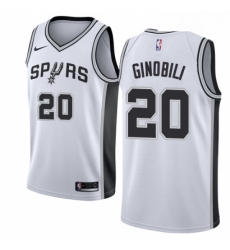 Womens Nike San Antonio Spurs 20 Manu Ginobili Authentic White Home NBA Jersey Association Edition Womens Nike San Antonio Spurs 20 Manu Ginobili Authentic White Home NBA Jersey Association Edition
