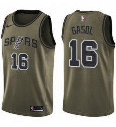 Youth Nike San Antonio Spurs 16 Pau Gasol Swingman Green Salute to Service NBA Jersey Youth Nike San Antonio Spurs 16 Pau Gasol Swingman Green Salute to Service NBA Jersey