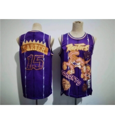 Men Toronto Raptors 15 Vince Carter Purple Throwback Stitched Jersey Men Toronto Raptors 15 Vince Carter Purple Throwback Stitched Jersey