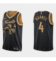 Men Toronto Raptors 4 Scottie Barnes 2021 22 City Edition Black 75th Anniversary Swingman Stitched Basketball Jersey Men Toronto Raptors 4 Scottie Barnes 2021 22 City Edition Black 75th Anniversary Swingman Stitched Basketball Jersey