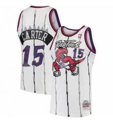 Men Toronto Raptors Vince Carter Mitchell & Ness 1997-98 Hardwood Classics Swingman Jersey White Men Toronto Raptors Vince Carter Mitchell & Ness 1997-98 Hardwood Classics Swingman Jersey White
