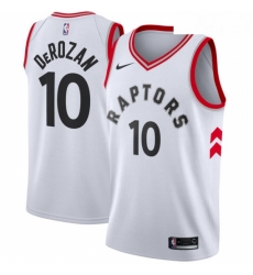 Mens Nike Toronto Raptors 10 DeMar DeRozan Swingman White NBA Jersey Association Edition Mens Nike Toronto Raptors 10 DeMar DeRozan Swingman White NBA Jersey Association Edition