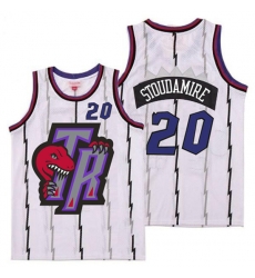 Raptors 20 Damon Stoudamire White Big Gray TR Logo Retro Jersey Raptors 20 Damon Stoudamire White Big Gray TR Logo Retro Jersey
