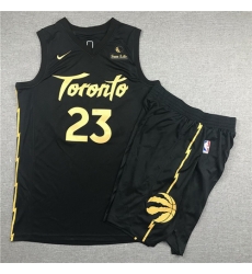 Raptors 23 Fred Vanvleet Black City Edition Nike Swingman Jersey 28With Shorts 29 Raptors 23 Fred Vanvleet Black City Edition Nike Swingman Jersey 28With Shorts 29