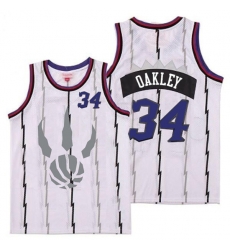 Raptors 34 Charles Oakley White Gray Logo Retro Jersey 6 Raptors 34 Charles Oakley White Gray Logo Retro Jersey 6