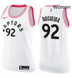Womens Nike Toronto Raptors 92 Lucas Nogueira Swingman WhitePink Fashion NBA Jersey Womens Nike Toronto Raptors 92 Lucas Nogueira Swingman WhitePink Fashion NBA Jersey