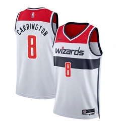 Men Washington Wizards 8 Carlton Carrington White Association Edition Stitched Basketball Jersey Men Washington Wizards 8 Carlton Carrington White Association Edition Stitched Basketball Jersey