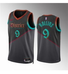 Men Washington Wizards 9 Ryan Rollins Black 2023 24 City Edition Stitched Basketball Jersey Men Washington Wizards 9 Ryan Rollins Black 2023 24 City Edition Stitched Basketball Jersey