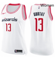 Womens Nike Washington Wizards 13 Marcin Gortat Swingman WhitePink Fashion NBA Jersey Womens Nike Washington Wizards 13 Marcin Gortat Swingman WhitePink Fashion NBA Jersey