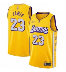 Lakers 23 LeBron James Gold Basketball Swingman City Edition 2019 20 Jersey Lakers 23 LeBron James Gold Basketball Swingman City Edition 2019 20 Jersey