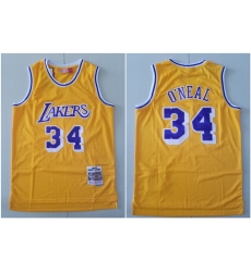Lakers 34 Shaquille O Neal Yellow 1996 97 Hardwood Classics Jersey Lakers 34 Shaquille O Neal Yellow 1996 97 Hardwood Classics Jersey