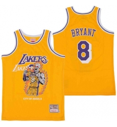 Lakers 8 Kobe Bryant Yellow Hardwood Classics Skull Edition Jersey Lakers 8 Kobe Bryant Yellow Hardwood Classics Skull Edition Jersey