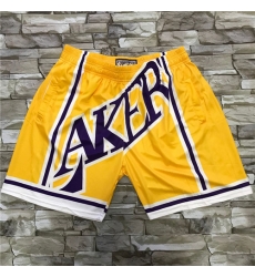 Lakers Yellow Big Face With Pocket Swingman Shorts Lakers Yellow Big Face With Pocket Swingman Shorts