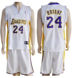 Los Angeles Lakers 24 Kobe Bryant White Jerseys&Shorts Los Angeles Lakers 24 Kobe Bryant White Jerseys&Shorts