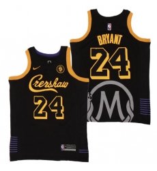 Men Lakers 24 Kobe Bryant Black Crenshaw Editon Jersey II Men Lakers 24 Kobe Bryant Black Crenshaw Editon Jersey II