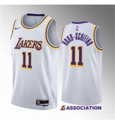 Men Los Angeles Lakers 11 Jalen Hood Schifino White 2023 Draft Association Edition Stitched Basketball Jersey Men Los Angeles Lakers 11 Jalen Hood Schifino White 2023 Draft Association Edition Stitched Basketball Jersey