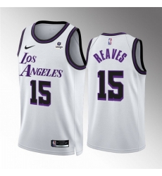 Men Los Angeles Lakers 15 Austin Reaves White City Edition Stitched Basketball Jersey Men Los Angeles Lakers 15 Austin Reaves White City Edition Stitched Basketball Jersey