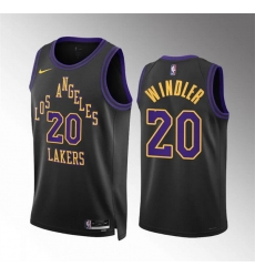 Men Los Angeles Lakers 20 Dylan Windler Black 2023 24 City Edition Stitched Basketball Jersey Men Los Angeles Lakers 20 Dylan Windler Black 2023 24 City Edition Stitched Basketball Jersey