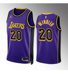 Men Los Angeles Lakers 20 Dylan Windler Purple Statement Edition Stitched Basketball Jersey Men Los Angeles Lakers 20 Dylan Windler Purple Statement Edition Stitched Basketball Jersey