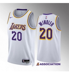 Men Los Angeles Lakers 20 Dylan Windler White Association Edition Stitched Basketball Jersey Men Los Angeles Lakers 20 Dylan Windler White Association Edition Stitched Basketball Jersey