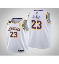 Men Los Angeles Lakers 23 LeBron James 2020 NBA Finals Champions Association White Jersey Men Los Angeles Lakers 23 LeBron James 2020 NBA Finals Champions Association White Jersey