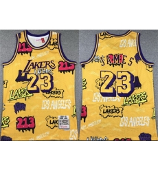 Men Los Angeles Lakers 23 LeBron James Yellow 1996 97 Throwback Basketball Jersey Men Los Angeles Lakers 23 LeBron James Yellow 1996 97 Throwback Basketball Jersey