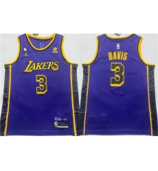 Men Los Angeles Lakers 3 Anthony Davis Purple With NO 6 Patch Stitched Basketball Jersey Men Los Angeles Lakers 3 Anthony Davis Purple With NO 6 Patch Stitched Basketball Jersey