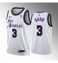 Men Los Angeles Lakers 3 Anthony Davis White City Edition Stitched Basketball Jersey Men Los Angeles Lakers 3 Anthony Davis White City Edition Stitched Basketball Jersey