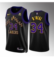 Men Los Angeles Lakers 34 Shaquille O 27Neal Black 2023 24 City Edition Stitched Basketball Jersey Men Los Angeles Lakers 34 Shaquille O 27Neal Black 2023 24 City Edition Stitched Basketball Jersey