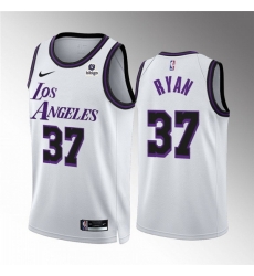 Men Los Angeles Lakers 37 Matt Ryan White City Edition Stitched Basketball Jersey Men Los Angeles Lakers 37 Matt Ryan White City Edition Stitched Basketball Jersey
